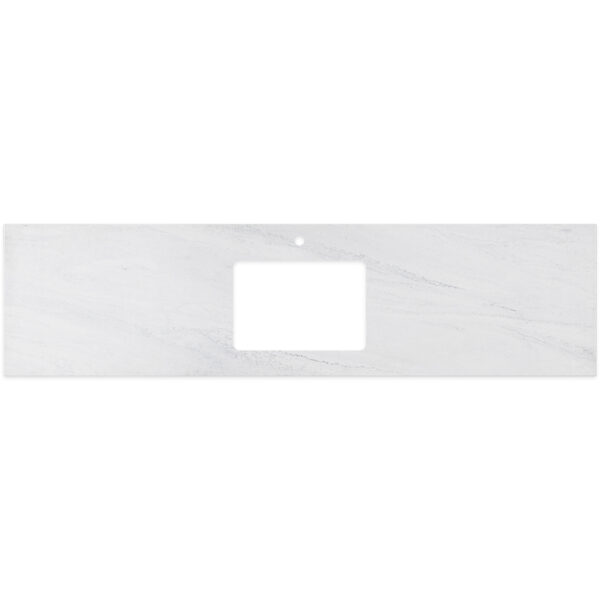 Cloudburst Solid Surface Top, Rectangular Full Depth with Single Undermount Basin Hole & Tap Holes, 1800mm