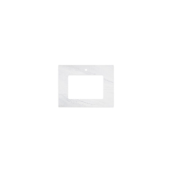 Cloudburst Solid Surface Top, Rectangular Full Depth with Single Undermount Basin Hole & Tap Hole, 600mm