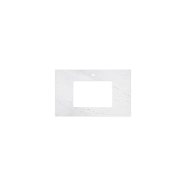 Cloudburst Solid Surface Top, Rectangular Full Depth with Single Undermount Basin Hole & Tap Hole, 750mm