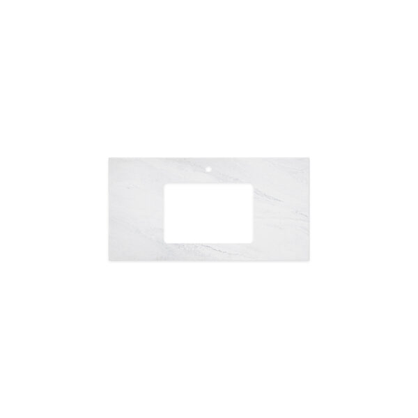 Cloudburst Solid Surface Top, Rectangular Full Depth with Single Undermount Basin Hole & Tap Hole, 900mm