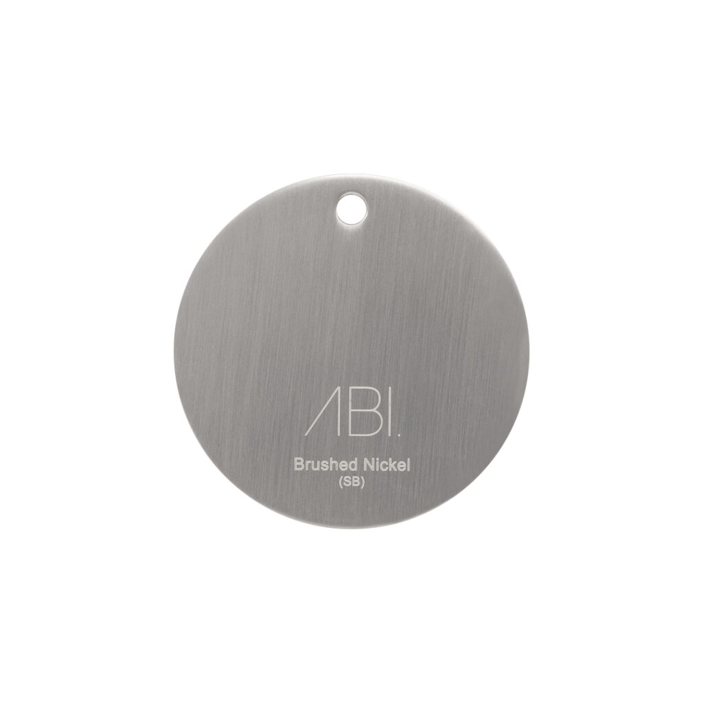 Colour Sample - Brushed Nickel (PVD) - Solid Brass