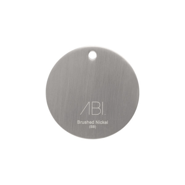 Colour Sample - Brushed Nickel (PVD) - Solid Brass