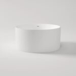Como Round Freestanding Bathtub - Matt White - Overflow - 1280mm | CO1280MW-OF