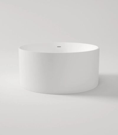 Como Round Freestanding Bathtub - Matt White - Overflow - 1280mm | CO1280MW-OF
