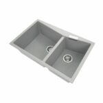 Concrete Grey Carysil CGDB 3220 Double Bowl Stone Kitchen Sink - 800x500mm | TWM-3220G