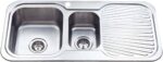 Cora 1 & 1/4 Bowl & Single Drainer - 980x480x170mm - Stainless Steel | P980LHB