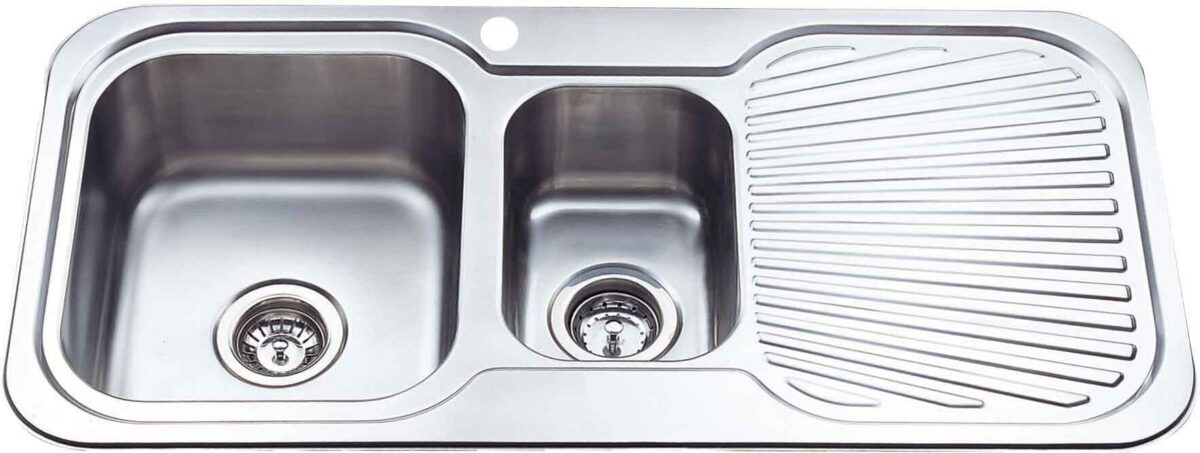 Cora 1 & 1/4 Bowl & Single Drainer - 980x480x170mm - Stainless Steel | P980LHB