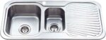 Cora 1 & 1/4 Bowl & Single Drainer - 980x480x170mm - Stainless Steel | P980LHB