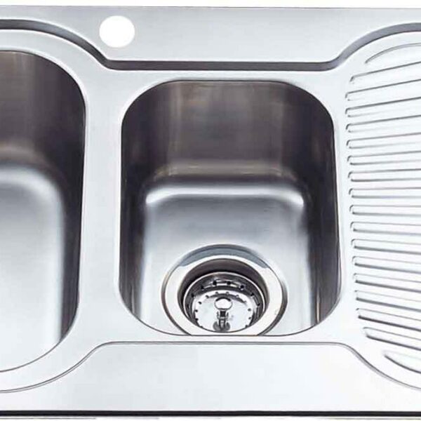 Cora 1 & 1/4 Bowl & Single Drainer - 980x480x170mm - Stainless Steel | P980LHB