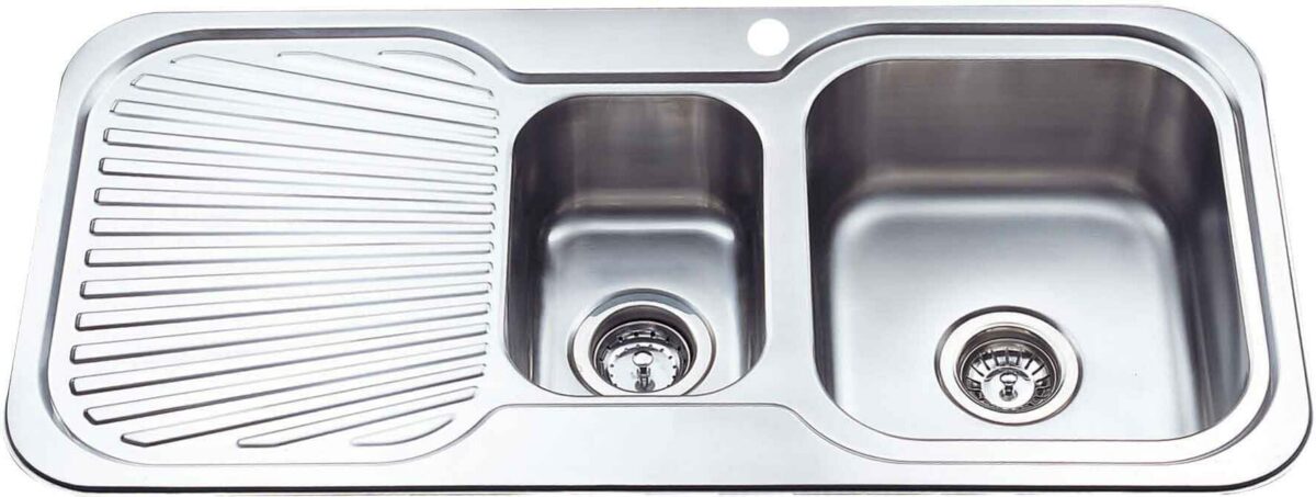 Cora 1 & 1/4 Bowl & Single Drainer - 980x480x170mm - Stainless Steel | P980RHB
