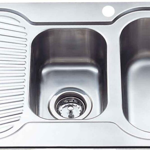 Cora 1 & 1/4 Bowl & Single Drainer - 980x480x170mm - Stainless Steel | P980RHB