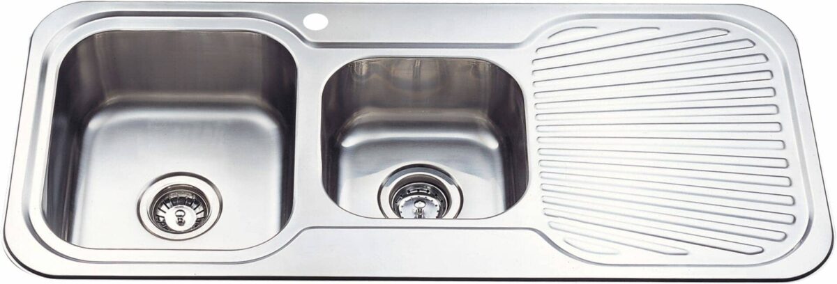 Cora 1 & 3/4 Bowl & Single Drainer - 1080x480x170mm - Stainless Steel | P1080LHB