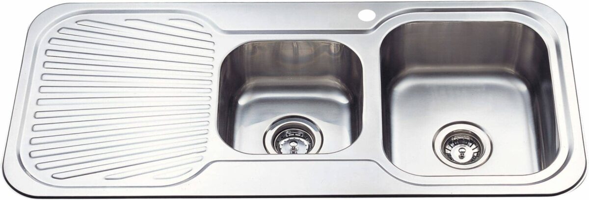 Cora 1 & 3/4 Bowl & Single Drainer - 1080x480x170mm - Stainless Steel | P1080RHB