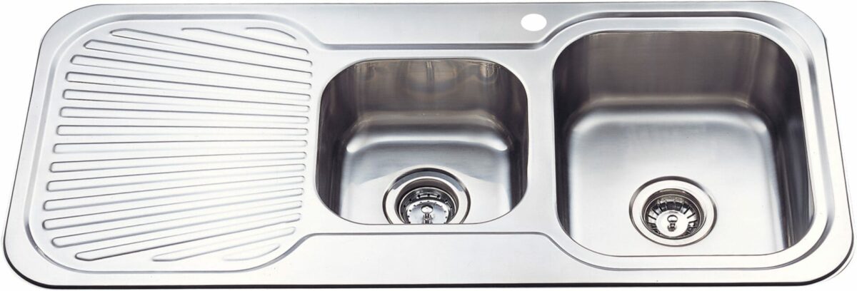 Cora 1 & 3/4 Bowl & Single Drainer - 1080x480x170mm - Stainless Steel | P1080RHB
