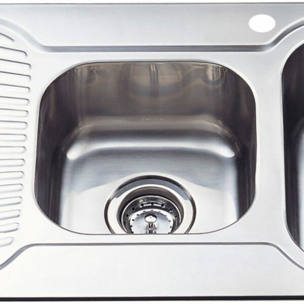 Cora 1 & 3/4 Bowl & Single Drainer - 1080x480x170mm - Stainless Steel | P1080RHB