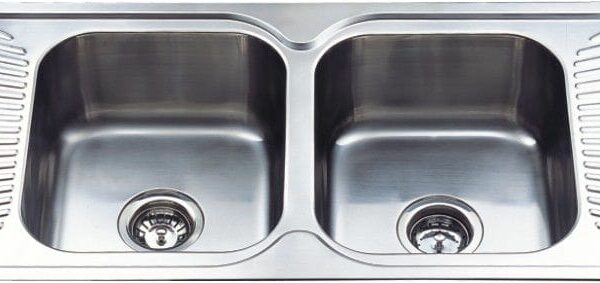 Cora Double Bowl & Double Drainer - 1380x480x170mm - Stainless Steel | C-1380