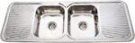 Cora Double Bowl & Double Drainer - 1500x500x180mm - Stainless Steel | P-1500
