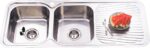 Cora Double Bowl & Single Drainer - 1180x480x170mm - Stainless Steel | P1180LHB