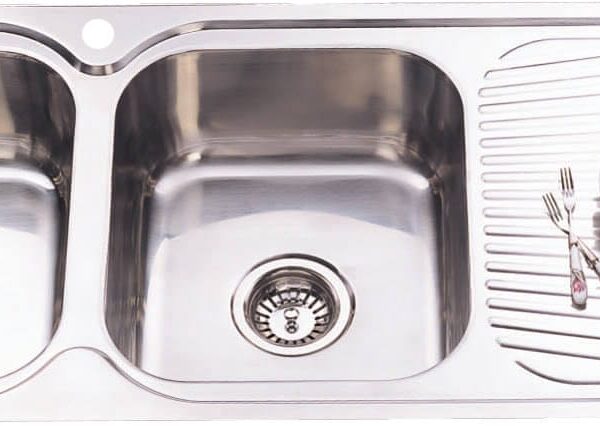 Cora Double Bowl & Single Drainer - 1180x480x170mm - Stainless Steel | P1180LHB
