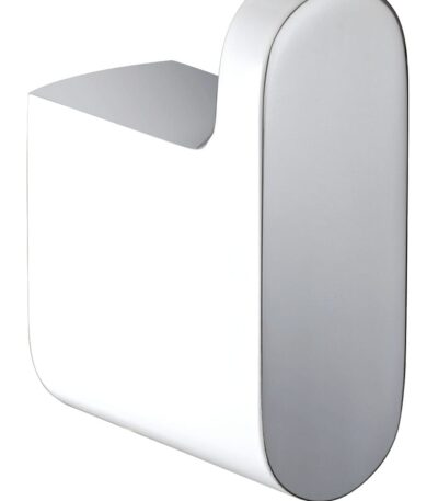Cora Robe Hook - Chrome & White | 5306-CW