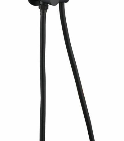 Cora Round Hand Shower On Wall Outlet Bracket - Matt Black | PSH036-1B