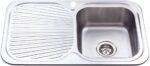 Cora Single Bowl & Single Drainer - 780x480x170mm - Stainless Steel | P780RHB