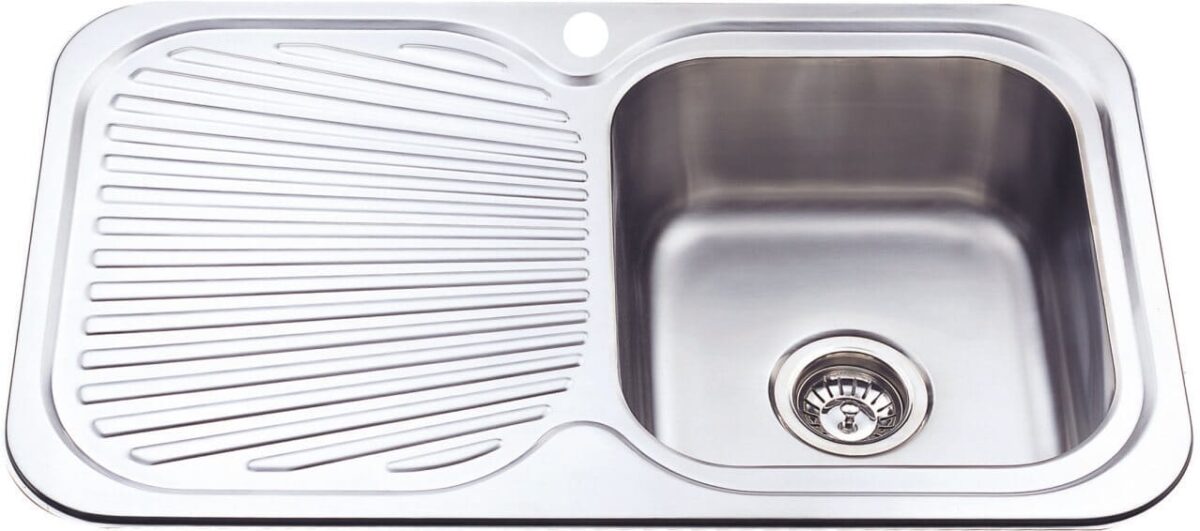 Cora Single Bowl & Single Drainer - 780x480x170mm - Stainless Steel | P780RHB