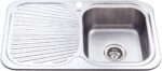 Cora Single Bowl & Single Drainer - 780x480x170mm - Stainless Steel | P780RHB