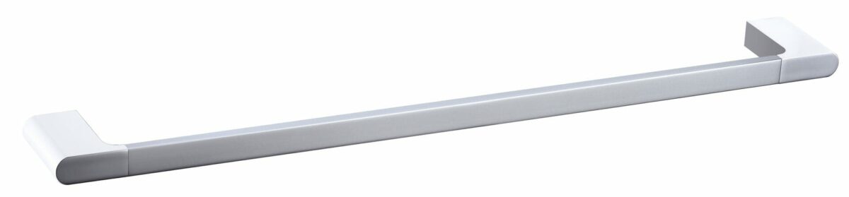 Cora Single Towel Rail 800mm - Chrome & White | 5301-800-CW