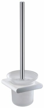 Cora Toilet Brush Holder - Chrome & White | 5308-CW