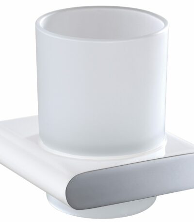 Cora Tumbler Holder - Chrome & White | 5307-2-CW