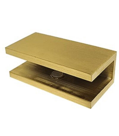 CRL Square No Drill Clamp Brushed Brass