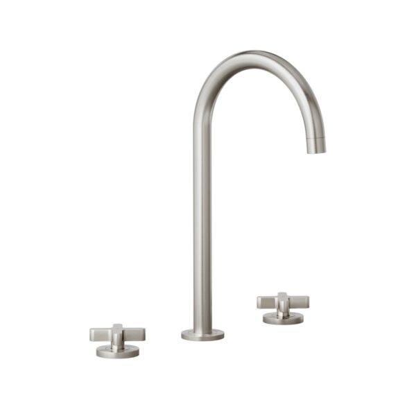 Cross Assembly Bench Mounted Set - Brushed Nickel