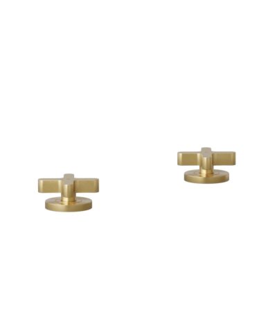 Cross Assembly Bench-Mounted Taps - Brushed Brass