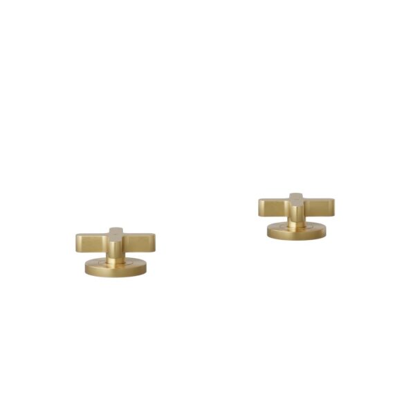 Cross Assembly Bench-Mounted Taps - Brushed Brass