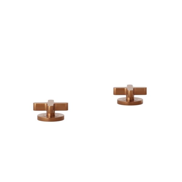 Cross Assembly Bench-Mounted Taps - Brushed Copper