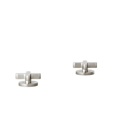 Cross Assembly Bench-Mounted Taps - Brushed Nickel