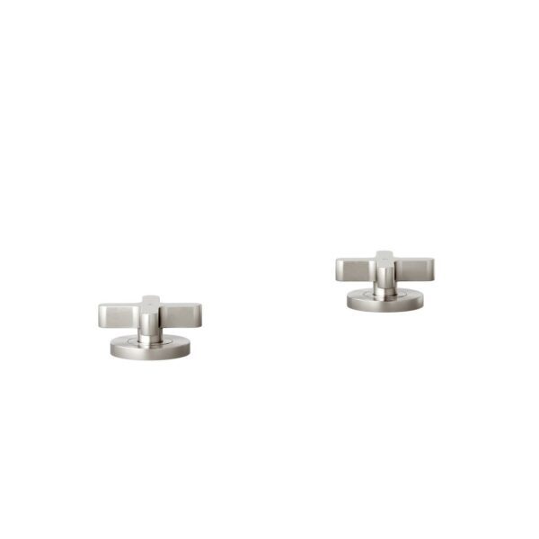 Cross Assembly Bench-Mounted Taps - Brushed Nickel
