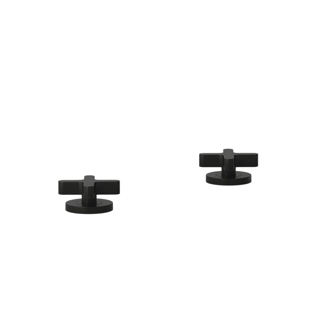 Cross Assembly Bench-Mounted Taps - Matte Black