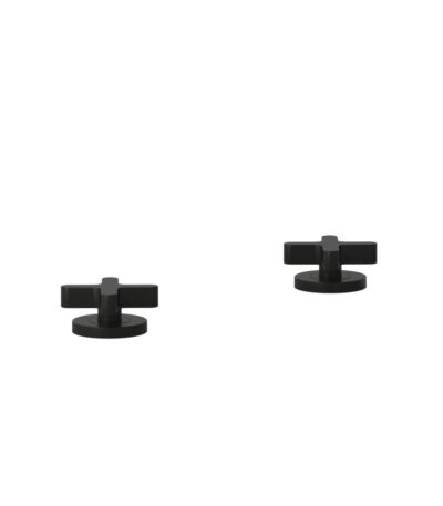 Cross Assembly Bench-Mounted Taps - Matte Black