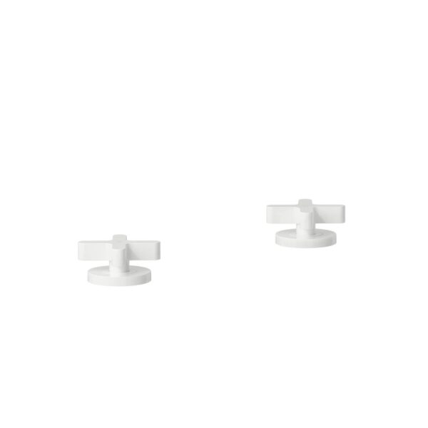 Cross Assembly Bench-Mounted Taps - White