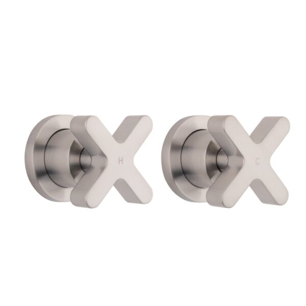 Cross - Assembly Taps - Brushed Nickel