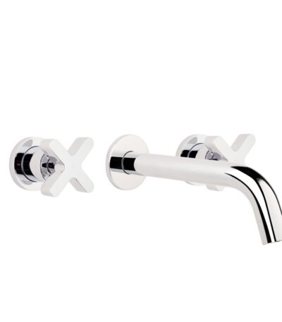 Cross Assembly Taps & Spout Set - Chrome