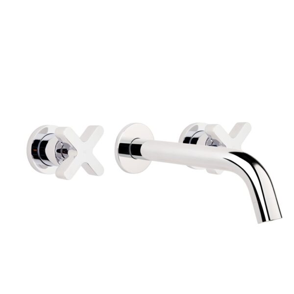Cross Assembly Taps & Spout Set - Chrome