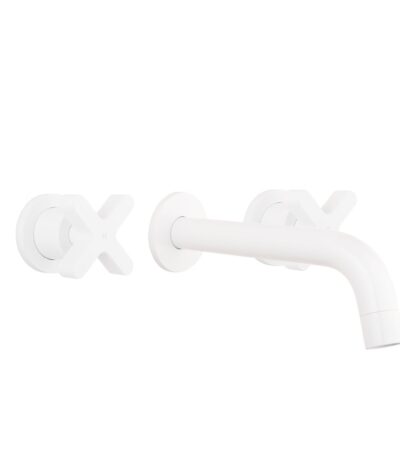 Cross Assembly Taps & Spout Set - White