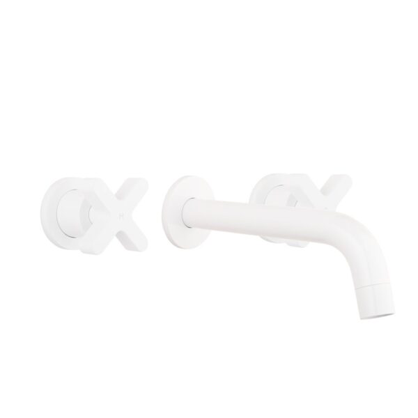 Cross Assembly Taps & Spout Set - White