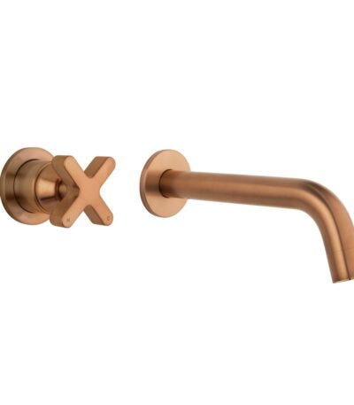 Cross Progressive Mixer Spout Set - Brushed Copper