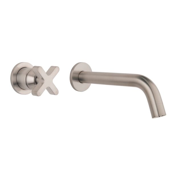 Cross Progressive Mixer & Spout Set - Brushed Nickel