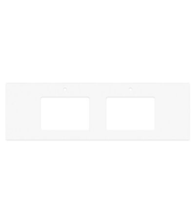 Crystal Pure Silica Free Stone Top, Rectangular Full Depth with Double Undermount Basin Hole & Tap Holes, 1500mm