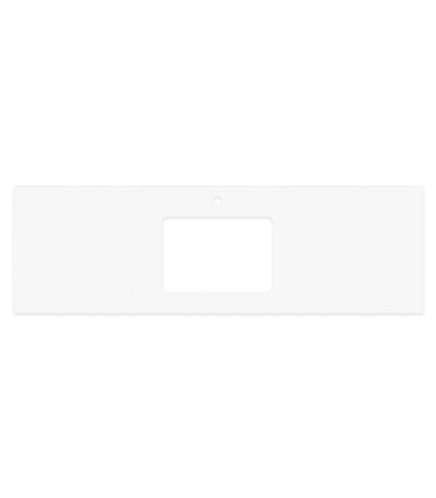 Crystal Pure Silica Free Stone Top, Rectangular Full Depth with Single Undermount Basin Hole & Tap Hole, 1500mm